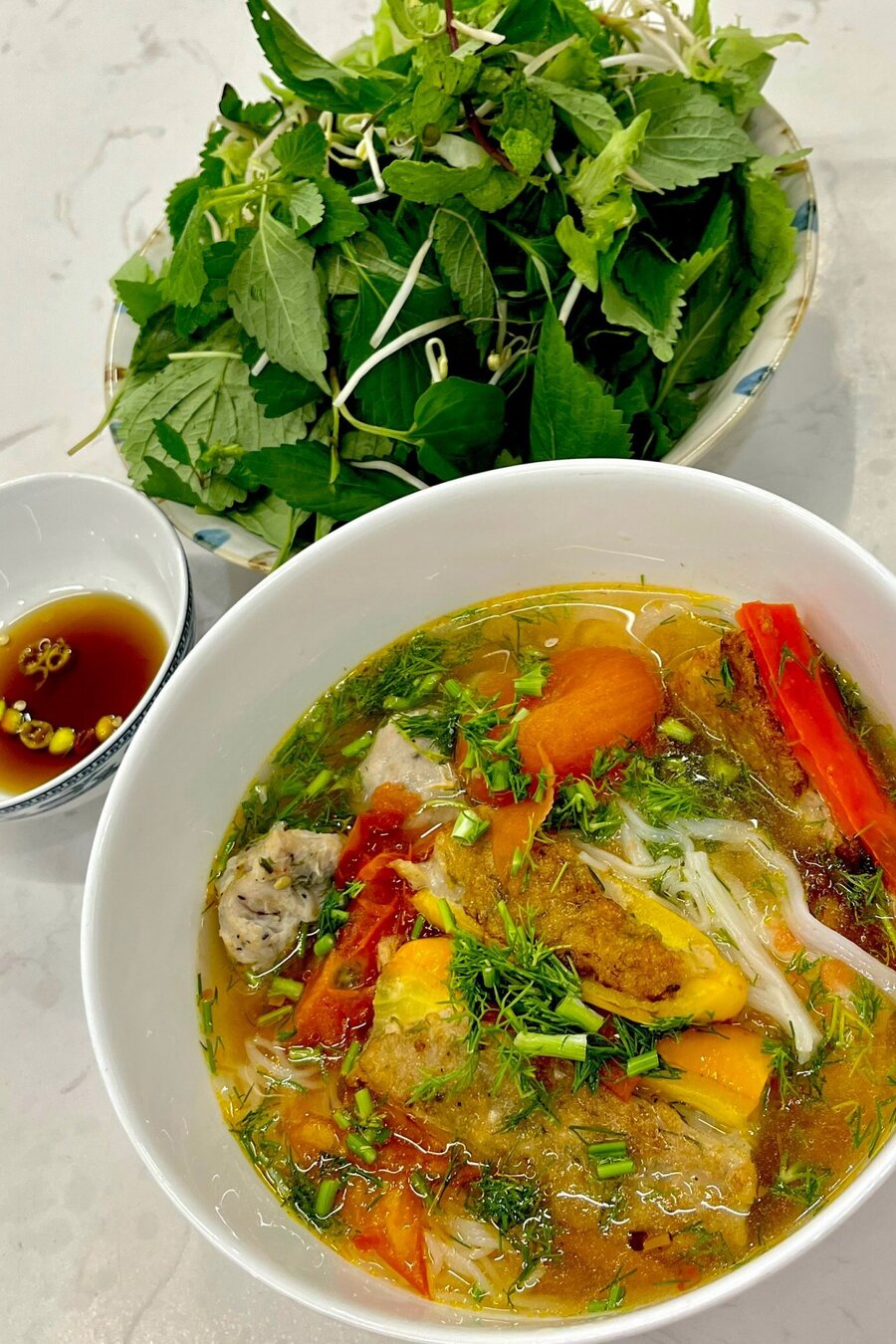 Combo bún cá thác lác