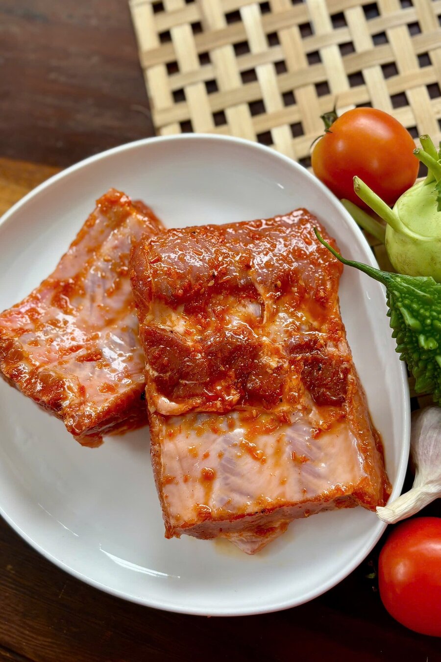 Sườn cọng ướp nướng