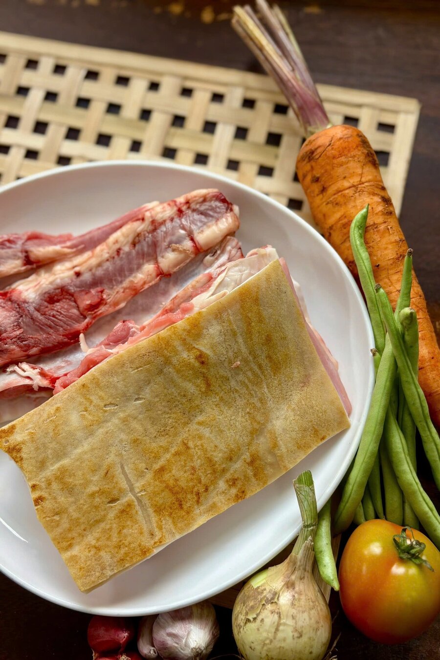 Ba rọi bê thái mỏng - kèm mắm gừng