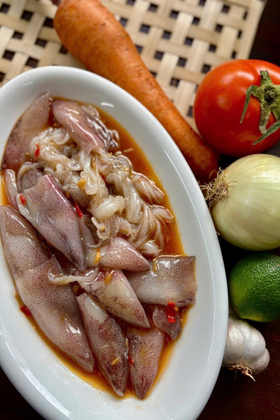 Mực sữa ướp rim