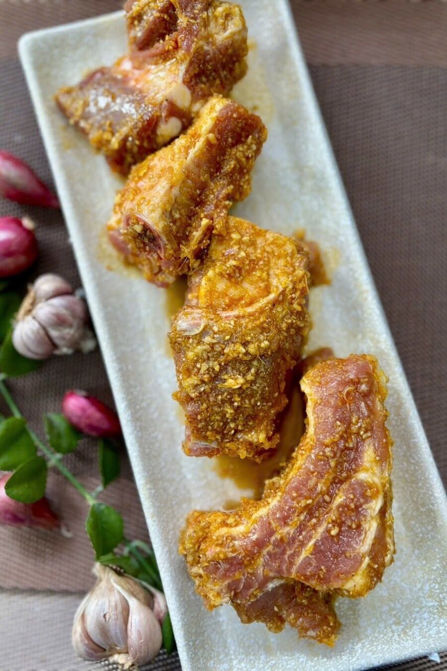 Sườn cọng ướp nướng